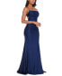 Juniors' Square-Neck Ruched Strappy Sleeveless Gown