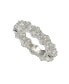 Suzy Levian Sterling Silver Cubic Zirconia Round Cut Cluster Eternity Band