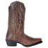 Фото #2 товара Laredo Malinda Distressed Embroidered Square Toe Cowboy Womens Brown Dress Boot