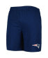 ფოტო #5 პროდუქტის Men's Navy, White New England Patriots Downfield T-shirt and Shorts Sleep Set