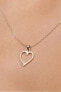 Gold heart pendant with clear crystals 249001 00462