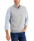 ფოტო #1 პროდუქტის Men's Solid V-Neck Sweater Vest, Created for Macy's