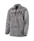 Фото #1 товара Women's Gray Georgia Bulldogs Sherpa Super Soft Quarter-Zip Pullover Jacket