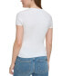 Petite Short-Sleeve Rib-Knit Henley Top