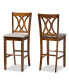 Фото #1 товара Calista Modern and Contemporary Fabric Upholstered 2 Piece Bar Stool Set