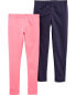 Фото #1 товара Kid 2-Pack Navy & Pink Leggings 10