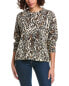 Minnie Rose Leopard Oversized Cashmere Sweater Women's Brown Xs/S