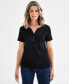 Women's Short-Sleeve Cotton Henley Top, XS-4X, Created for Macy's