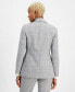 Фото #2 товара Women's Plaid Faux Double-Breasted Blazer, Created for Macy's