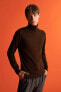 Фото #1 товара Свитер Defacto Slim Fit Mock Neck