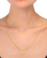 ფოტო #2 პროდუქტის Open Heart Paperclip Link 18" Pendant Necklace in 14k Gold-Plated Sterling Silver