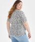 Фото #2 товара Plus Size Printed Elbow-Sleeve Top, Created for Macy's