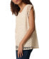 Petite Round-Neck Drop-Shoulder Lace Top