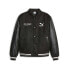 Puma Team Varsity SnapButton Up Jacket Mens Black Casual Athletic Outerwear 6217
