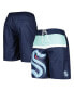 ფოტო #1 პროდუქტის Men's Deep Sea Blue Seattle Kraken Sea Wind Swim Trunks