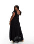 Фото #2 товара ASOS DESIGN Curve crochet swing tiered maxi dress in black