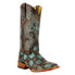 Фото #2 товара Ferrini Patchwork Embroidered Square Toe Cowboy Womens Blue, Brown Casual Boots