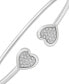 ფოტო #3 პროდუქტის Diamond Heart Cluster Flex Bangle Bracelet (1/6 ct. t.w.) in Sterling Silver