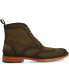 ფოტო #2 პროდუქტის Men's Mack Handcrafted Burnished Suede Leather Wingtip Brogue Dress Lace-up Boots