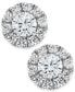 ფოტო #1 პროდუქტის Diamond Halo Stud Earrings 14k White Gold (3/4 ct. t.w.)