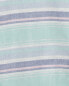 Baby Striped Button-Front Linen Blend Bodysuit 6M