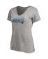 Фото #3 товара Women's Plus Size Heather Gray Charlotte Hornets Mascot In Bounds V-Neck T-shirt