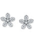 ფოტო #3 პროდუქტის Cubic Zirconia Flower Stud Earrings in Sterling Silver, Created for Macy's