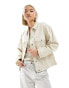 Mango oversized denim jacket in white