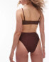 Фото #4 товара Topshop mix and match high waist bikini bottom in chocolate