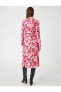 Фото #4 товара Платье женское Koton Цветочное Миди с длинным рукавом и поясом
