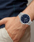 ფოტო #5 პროდუქტის Men's Chrono Lion Modern Multifunction Silver-Tone Stainless Steel Watch 45mm