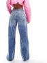 Фото #2 товара Mango adjustable waist baggy jeans in blue