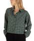 ფოტო #4 პროდუქტის Juniors' Printed Wilson Button-Down Cropped Top