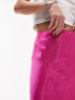 Topshop satin bias maxi skirt in pink