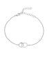 ფოტო #1 პროდუქტის BFF Friendship Double Love Two Interlocking Mini Eternity Ring Circles Bracelets Mother Daughter Sterling Silver Small Wrist 6, 7"