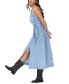 ფოტო #4 პროდუქტის Women's Chambray Cross-Back Midi Dress