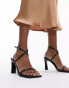 Фото #8 товара Topshop Wide Fit Farah two part block heel sandal in black