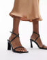 Фото #4 товара Topshop Wide Fit Farah two part block heel sandal in black