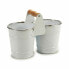 Planter Double White Silver Wood Zinc 20 x 15 x 10,2 cm (24 Units)