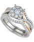 ფოტო #1 პროდუქტის Diamond Halo Bridal Set (1-1/3 ct. t.w.) in 14k White & Rose Gold