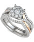 Фото #1 товара Diamond Halo Bridal Set (1-1/3 ct. t.w.) in 14k White & Rose Gold