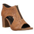 Roper Mika Front Zip Block Heels Womens Brown Casual Sandals 09-021-0946-3207