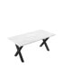 Фото #7 товара 70.87" Modern Square Dining Table With Printed Marble Tabletop+ X-Shaped Table Leg