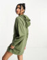 Фото #4 товара ASOS DESIGN oversized hoodie sweatshirt mini dress in khaki