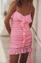 Pleated dress with ruffles