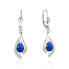 Фото #1 товара Gorgeous silver earrings with dark blue zircons AGUC2693-DB