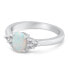 Decent silver ring with opal and zircons RI109W