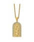 ფოტო #2 პროდუქტის Yellow IP-plated Crystal Blessed Mary Pendant Curb Chain Necklace