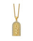 Фото #2 товара Chisel yellow IP-plated Crystal Blessed Mary Pendant Curb Chain Necklace