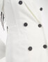 Фото #4 товара Miss Selfridge blazer dress with contrast buttons in ivory